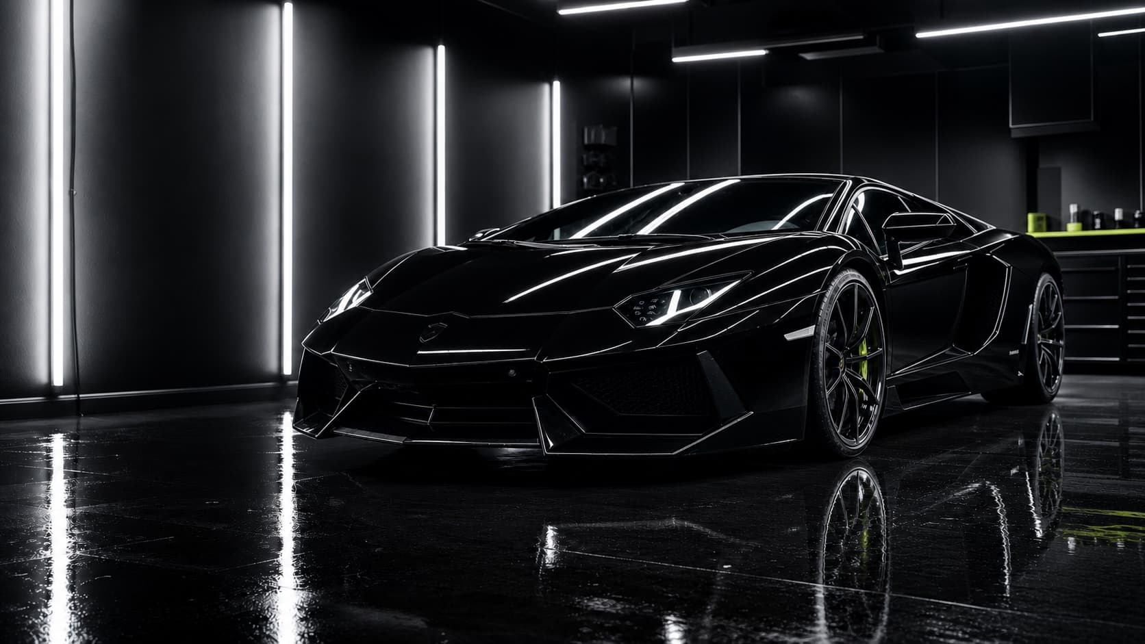 The same supercar after correction and ceramic coating